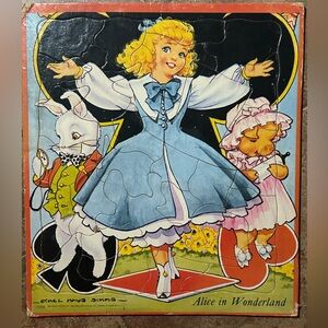 Vintage Alice in Wonderland Puzzle 1951 Saalfield Publishers completete